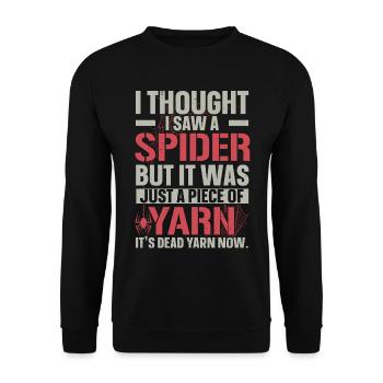 Ich dachte, ich hätte eine Spinne gesehen Arachnid - Unisex Pullover - Schwarz - Vorne - Alina (178cm) & Michal (187cm)