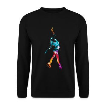 Anmutige Schlittschuhläuferin Kür - Unisex Pullover - Schwarz - Vorne - Alina (178cm) & Michal (187cm)