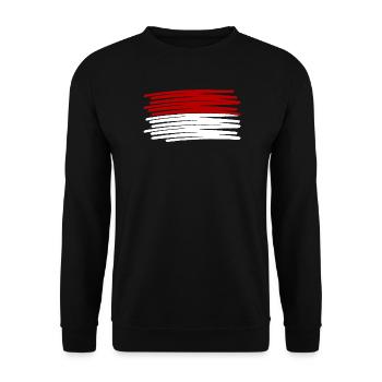 Monaco Monte-Carlo Flag Flagge painted gemalt - Unisex Pullover - Schwarz - Vorne - Alina (178cm) & Michal (187cm)