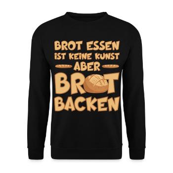BROT BACKEN IST EINE KUNST - Unisex Pullover - Schwarz - Vorne - Alina (178cm) & Michal (187cm)