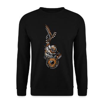 Abstraktes Design - Unisex Pullover - Schwarz - Vorne - Alina (178cm) & Michal (187cm)