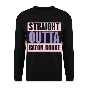 Straight Outta Baton Rouge Baton Baton Twirling - Unisex Pullover - Schwarz - Vorne - Alina (178cm) & Michal (187cm)