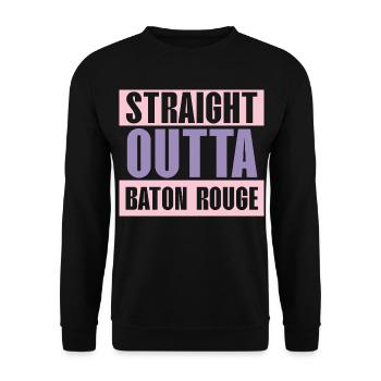 Straight Outta Baton Rouge Baton Baton Twirling - Unisex Pullover - Schwarz - Vorne - Alina (178cm) & Michal (187cm)