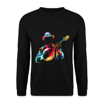 Flinker Mandolinist Zupforchester - Unisex Pullover - Schwarz - Vorne - Alina (178cm) & Michal (187cm)