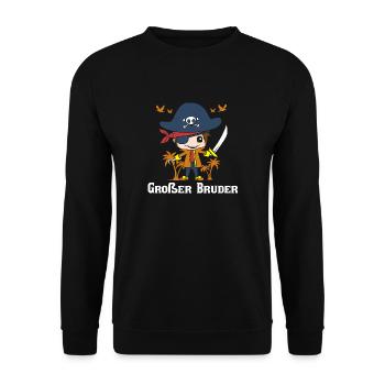 Groser Bruder Großer Brüderchen Brüder Kindermotiv - Unisex Pullover - Schwarz - Vorne - Alina (178cm) & Michal (187cm)