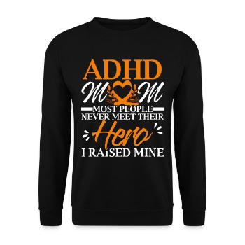 ADHD Mom ADHD Awareness Emrbace Neurodiversity - Unisex Pullover - Schwarz - Vorne - Alina (178cm) & Michal (187cm)