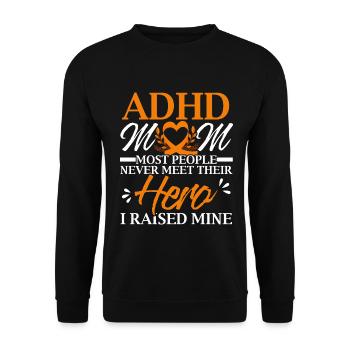 ADHD Mom ADHD Awareness Emrbace Neurodiversity - Unisex Pullover - Schwarz - Vorne - Alina (178cm) & Michal (187cm)