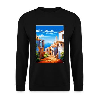 Almería Spanien Vintage Reiseplakat WPA Souvenir - Unisex Pullover - Schwarz - Vorne - Alina (178cm) & Michal (187cm)