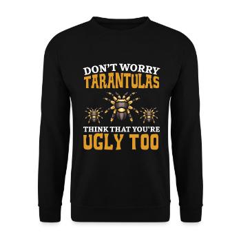 Taranteln denken, dass du auch hässlich bist Spinn - Unisex Pullover - Schwarz - Vorne - Alina (178cm) & Michal (187cm)