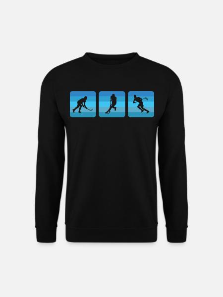 Floorball Unihockey Silhouetten Floorball Spieler - Unisex Pullover - Schwarz