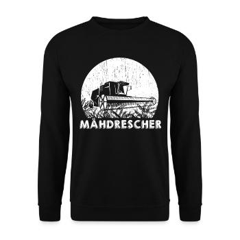 Mähdrescher - Coole Landmaschine Geschenkidee - Unisex Pullover - Schwarz - Vorne - Alina (178cm) & Michal (187cm)