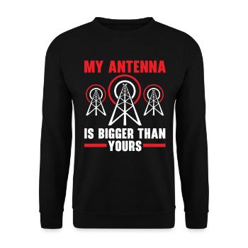 Meine Antenne ist größer als deine Amateurfunkante - Unisex Pullover - Schwarz - Vorne - Alina (178cm) & Michal (187cm)