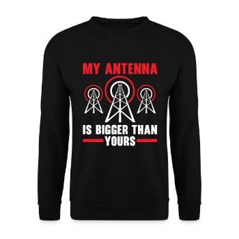 Meine Antenne ist größer als deine Amateurfunkante - Unisex Pullover - Schwarz - Vorne - Alina (178cm) & Michal (187cm)