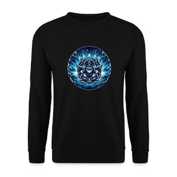 Kapitän im Sturm Logo - Unisex Pullover - Schwarz - Vorne - Alina (178cm) & Michal (187cm)