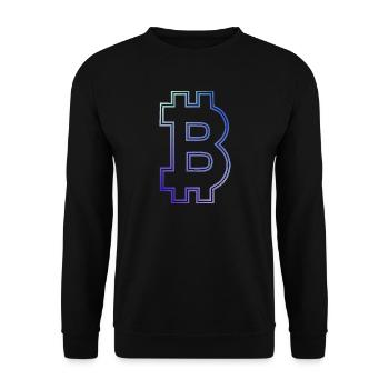 Bitcoin bitcoin BITCOIN Bitcoins bitcoins - Unisex Pullover - Schwarz - Vorne - Alina (178cm) & Michal (187cm)