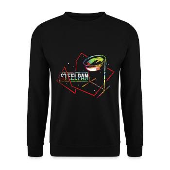 Beschwingter Steelpan Karneval - Unisex Pullover - Schwarz - Vorne - Alina (178cm) & Michal (187cm)