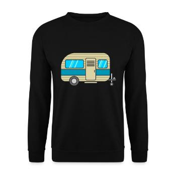 Wohnwagen - Unisex Pullover - Schwarz - Vorne - Alina (178cm) & Michal (187cm)