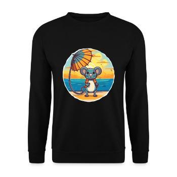 Ratte Lustige Karikatur Kawaii Strand Illustration - Unisex Pullover - Schwarz - Vorne - Alina (178cm) & Michal (187cm)