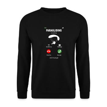 Paragliding is calling - Unisex Pullover - Schwarz - Vorne - Alina (178cm) & Michal (187cm)
