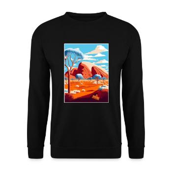 Uluṟu Kata Tjuṯa Nationalpark Reiseplakat - Unisex Pullover - Schwarz - Vorne - Alina (178cm) & Michal (187cm)