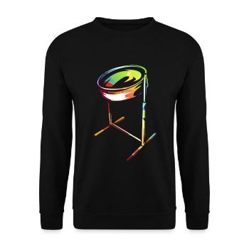 Beschwingter Steelpan Karneval - Unisex Pullover - Schwarz - Vorne - Alina (178cm) & Michal (187cm)