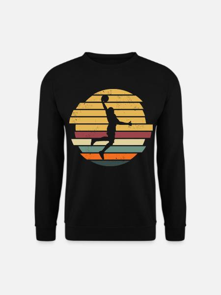 Dunking Basketball Spieler Basketballer Retro - Unisex Pullover - Schwarz