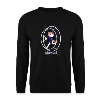 Rhönrad Rhönradturnen Rhönradturnerin Einhorn - Unisex Pullover - Schwarz - Vorne - Alina (178cm) & Michal (187cm)