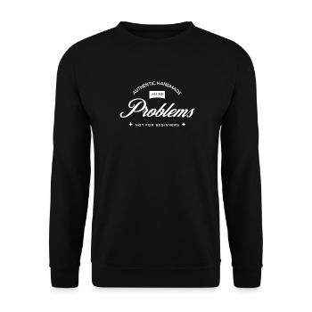 Handmade Problems – Just Ask! - Unisex Pullover - Schwarz - Vorne - Alina (178cm) & Michal (187cm)