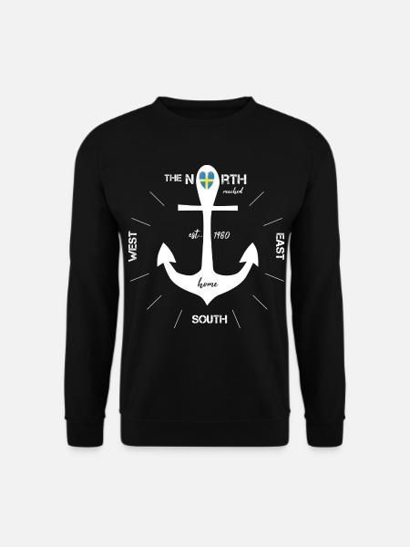 Anker Kompass Schweden Skandinavien - Unisex Pullover - Schwarz
