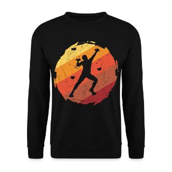Bergsteiger Bouldern Klettern Boulder - Unisex Pullover - Schwarz - Vorne - Alina (178cm) & Michal (187cm)