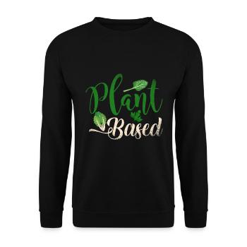 Plant Based - Unisex Pullover - Schwarz - Vorne - Alina (178cm) & Michal (187cm)