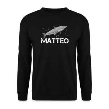 Matteo Geburtstag Matteo - Unisex Pullover - Schwarz - Vorne - Alina (178cm) & Michal (187cm)