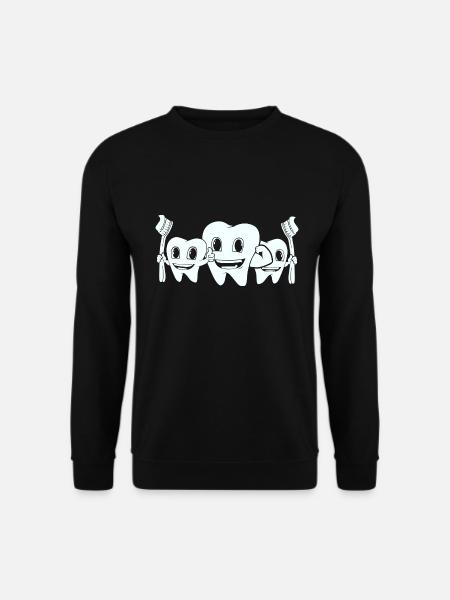 Zähne Zahnbürste Zahn Weisheitszähne Milchzähne - Unisex Pullover - Schwarz
