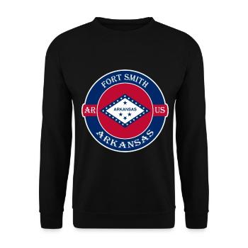 Fort Smith Arkansas Flagge USA Reise Souvenir Abzeichen - Unisex Pullover - Schwarz - Vorne - Alina (178cm) & Michal (187cm)