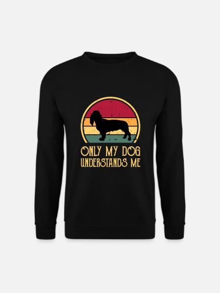 Basset Artesien Normand Hund Silhouette Retro Sun - Unisex Pullover - Schwarz