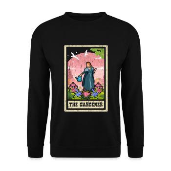 Der Gärtner Tarotkarte Schamane Wahrsagerei - Unisex Pullover - Schwarz - Vorne - Alina (178cm) & Michal (187cm)