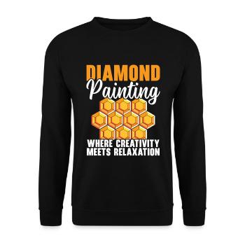 Diamantmalerei Handwerkszeug Diamantmaler - Unisex Pullover - Schwarz - Vorne - Alina (178cm) & Michal (187cm)