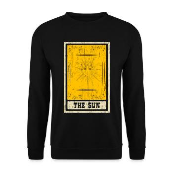 Die Sonne Tarotkarte Schamane Wahrsagerei - Unisex Pullover - Schwarz - Vorne - Alina (178cm) & Michal (187cm)