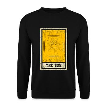 Die Sonne Tarotkarte Schamane Wahrsagerei - Unisex Pullover - Schwarz - Vorne - Alina (178cm) & Michal (187cm)