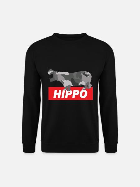 Gemütliches Flusspferd Savanne - Unisex Pullover - Schwarz