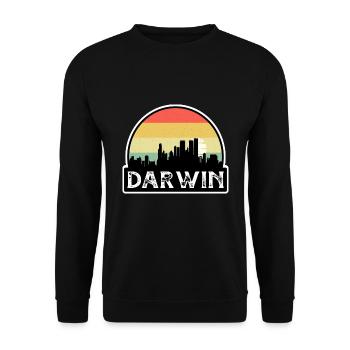 Darwin Australien Flagge Skyline Reisesouvenir - Unisex Pullover - Schwarz - Vorne - Alina (178cm) & Michal (187cm)