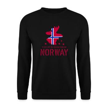 Norwegen Elch norge - Unisex Pullover - Schwarz - Vorne - Alina (178cm) & Michal (187cm)