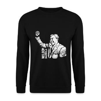 Standhafter Mandela Friedensnobelpreis - Unisex Pullover - Schwarz - Vorne - Alina (178cm) & Michal (187cm)