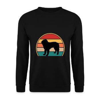 Bosnische grobhaariger Jagdhund Silhouette Retro - Unisex Pullover - Schwarz - Vorne - Alina (178cm) & Michal (187cm)