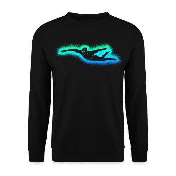 Schwimmen Schwimmsport Schwimm Jungen Schwimmer - Unisex Pullover - Schwarz - Vorne - Alina (178cm) & Michal (187cm)