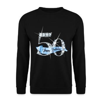 Design d’anniversaire en diamant pailleté pour le 50e anniversaire - Sweat-shirt Unisexe - noir - Devant - Alina (178cm) & Michal (187cm)