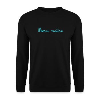 MEISTER. VIELEN DANK. DANKE, MEISTER. MEISTER. MEISTER-GESCHENK - Unisex Pullover - Schwarz - Vorne - Alina (178cm) & Michal (187cm)