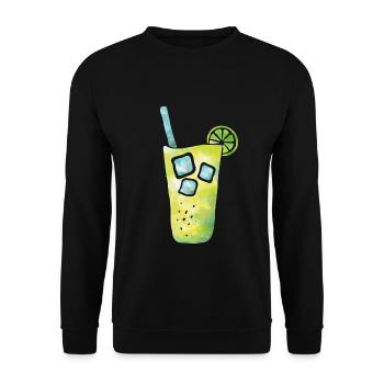 kühles Getränke mit Zitrone - Unisex Pullover - Schwarz - Vorne - Alina (178cm) & Michal (187cm)