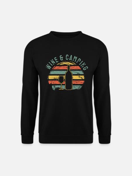 Camping Drinking Wein - Unisex Pullover - Schwarz
