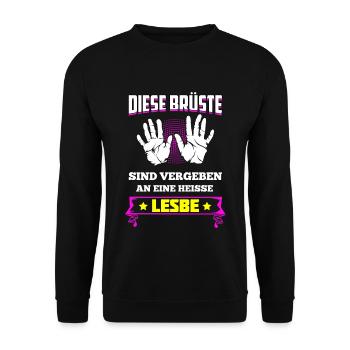 Diese Brüste Gehören Heißer Lesbe Heißen Lesbe - Unisex Pullover - Schwarz - Vorne - Alina (178cm) & Michal (187cm)